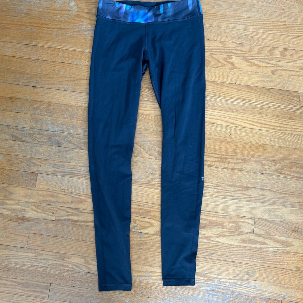 Reversible Grey Leggings with Blue and Purple Waistband